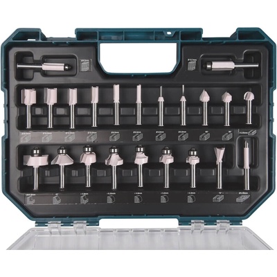 Makita Makita D-74778 sada fréz S=8 mm v plastovém kufru - 22 ks D-74778