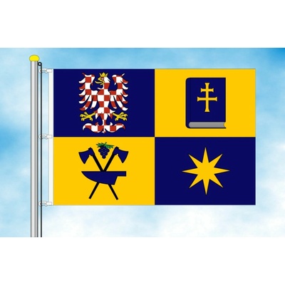 LIBEA, s.r.o. Vlajka Zlínského kraje Rozměr: 30×45 cm, Uchycení: Karabiny na stožár