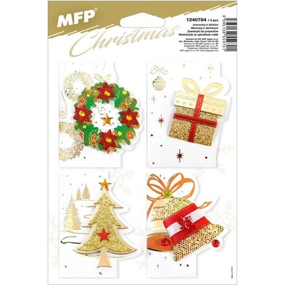 MFP 1240784 Jmenovky na dárky vánoční 3D 6,5x8cm (4ks)