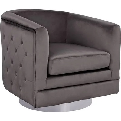 Bogdan Furniture Фотьойл Мебели Богдан модел Naits in silver velvet