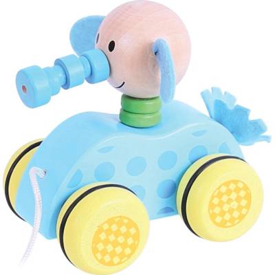 ΩBigjigs Toys Sloník na ťahanie na šnúrke
