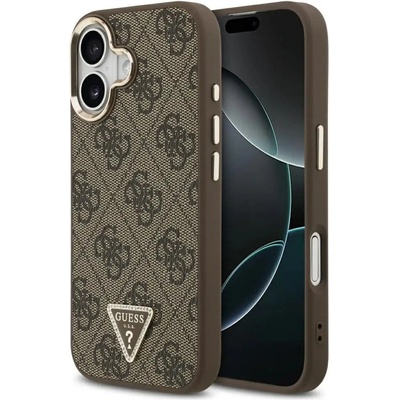 GUESS 4G Triangle Logo MagSafe Case за iPhone 17 - кафяво и златно