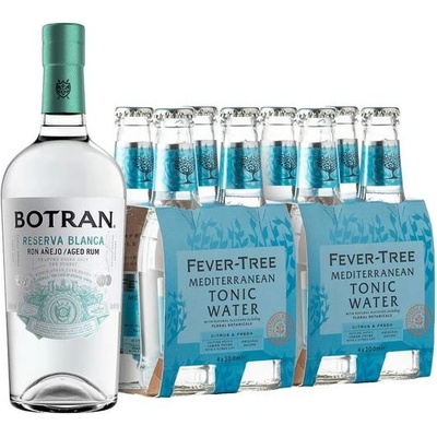 Botran Reserva Blanca 40% 0,7 l a Fever-Tree Mediterranean Tonic 8 x 0,2 l (set)