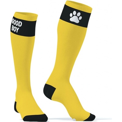 Kinky Puppy Ponožky Good Boy Big bavlněné podkolenky s tlapkami žluté