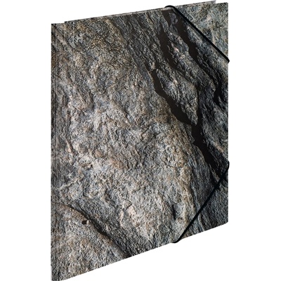 HERMA Папка Nature, картонена, с ластик, A4, камък (O1070380027)