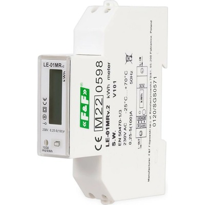 LE-01MR - 1-fázový 2-cestný digitálny elektromer, Modbus, 230V, 100A