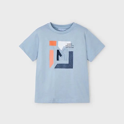 MAYORAL Тениска къс ръкав embossed "m" в перлен цвят за мини момче Майорал