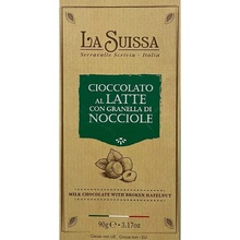 La Suissa Mléčná čokoláda s kousky lískových oříšků 90 g