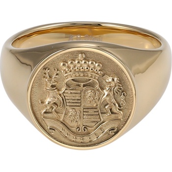 Free Style Pánský pečetní prsten z chirurgické oceli zlatý RSS1034GD