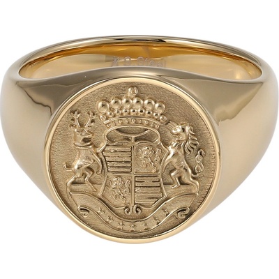 Free Style Pánský pečetní prsten z chirurgické oceli zlatý RSS1034GD