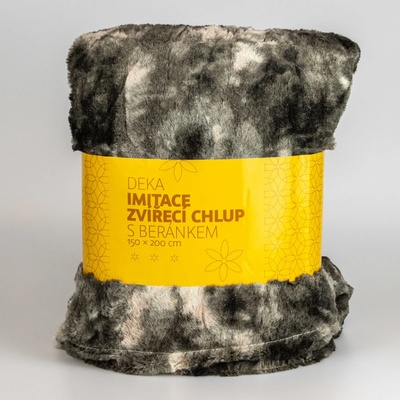 Quentin deka mikroflanel QK-151 imitace zvířecí srsti s beránkem tmavě šedá 150x200 – Zboží Mobilmania