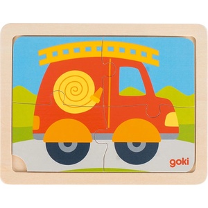 Goki Детски дървен пъзел Goki - Пожарна (57487) - baby