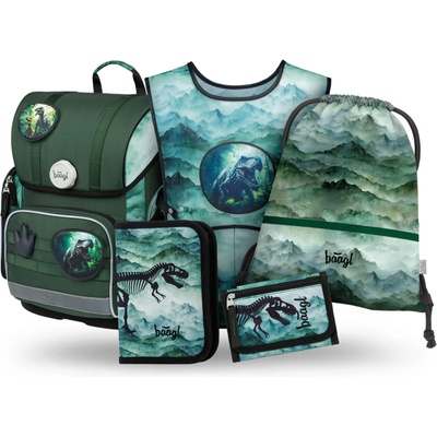 Baagl SET 5 Ergo Dino: портфейл, пенал, торба, престилка, портмоне BAAGL | Zelen | Момчешки | UNI