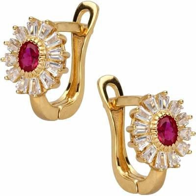 Zlaton Náušnice žluté zlato s kamenem osazené zirkony visací 1.2cm 2.65g O15052505343