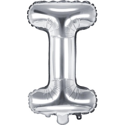 PartyDeco Fóliový balónek písmeno I stříbrný 35 cm