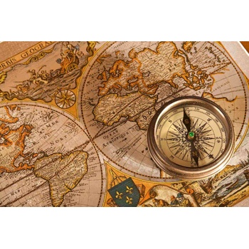 DIMEX ART s. r. o Флизелинов фототапет стар компас на карта iii. 375 x 250 см