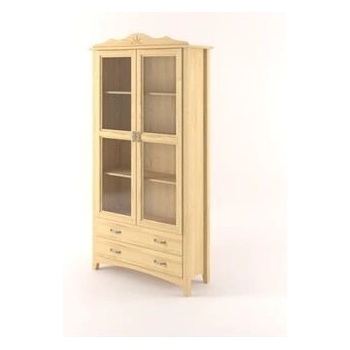 Drewmet Vitrína Castello Borovice 2barevný - Bílá+Rustikální