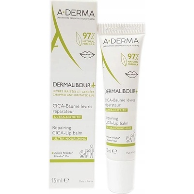 A-Derma Dermalibour+ Reparačný CICA Balzam na pery 15 ml