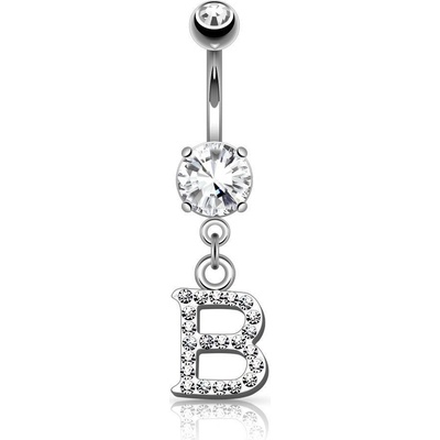 Šperky4U piercing do pupíku iniciála WP01216-B