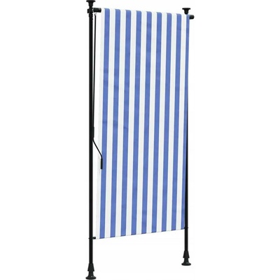 VidaXL Venkovní roleta, modro-bílá, 120x270 cm, tkanina a ocel