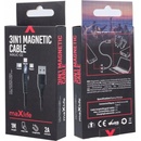 USB káble Maxlife MXUC-02 magnetický USB - Lightning + USB-C + microUSB, 2A, 1m, černý