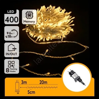 Aigostar - LED външна гирлянда 400xLED/6W/230V 20m IP44 топла бяла (AI2118)