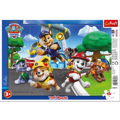 Trefl Пъзел в рамка Trefl от 15 части - Пес Патрул (93974)