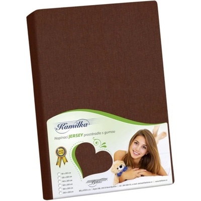 Bellatex jersey prostěradlo tmavě hnědé 140x200