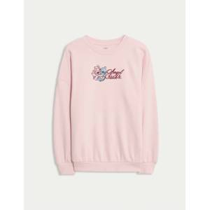 Marks & Spencer Суитшърт с мотив Lilo Stitch от богат памук (2-16 години) Marks & Spencer розов Marks & Spencer | Rozov | Момичешки | 7-8 години