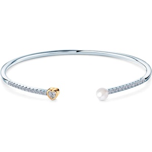 SAVICKI Гривна Bangle, позлатено сребро, перла, 2 мм