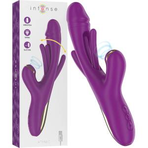 Intense Ateneo Rechargeable Multifunction Vibrator 7 Vibrations with Swinging Motion & Sucking Purple