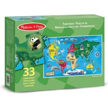Image 1 of Melissa & Doug - Пъзел за под - Карта на света - 33 части (10446)