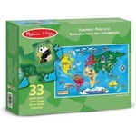 Melissa & Doug - Пъзел за под - Карта на света - 33 части (10446)