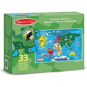 Melissa & Doug - Пъзел за под - Карта на света - 33 части (10446)