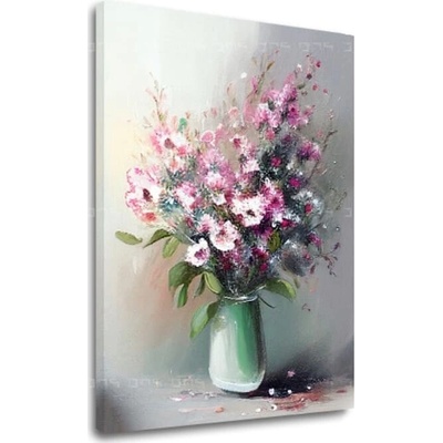 Dizajnová dekorácia na plátne Kvetinová fantázia vo váze - 30x40 cm