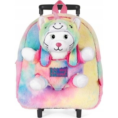 Detský batoh na kolieskach s odnímateľným plyšákom Perletti Toys Kawaii Uni