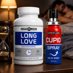 CUPID LABS Комплект за забавяне на еякулацията Long Love&Cupid Spray