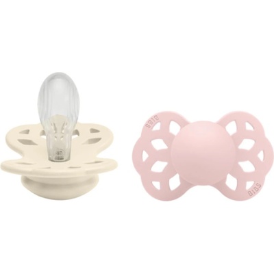 BIBS Залъгалки Bibs - Infinity, Ivory-Blossom, силиконови, 0-6 м, 2 броя (265114)