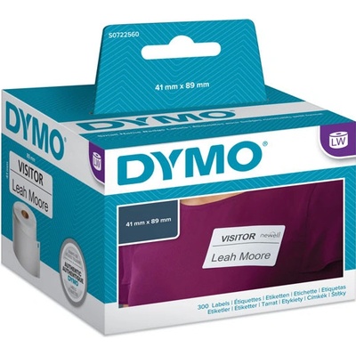 Papírové štítky Dymo 89mm x 41mm, bílé, na jmenovky, 300 ks, 11356, S0722560