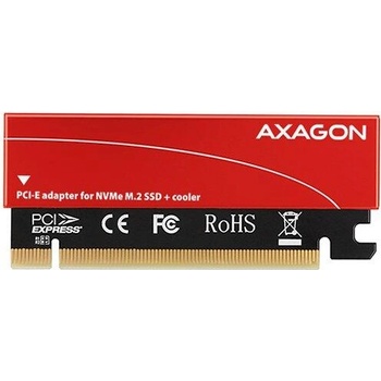 AXAGON PCEM2-S PCI-E 3.0 16x - M. 2 SSD NVMe, up to 80mm SSD, low profile, cooler (PCEM2-S)