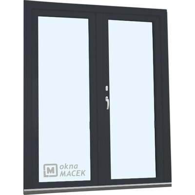 Kömmerling balkonové dveře 70 AD O+OS klapačka pravé antracit/antracit 150 x 210 cm oboustranná klika + FAB + hliníkový práh – Hledejceny.cz