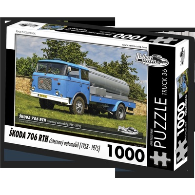 Retro cars - Puzzle TRUCK - Škoda 706 RTH cisternový automobil (1958 - 1975) - 1 000 piese
