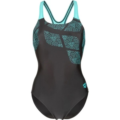 arena Дамски бански костюм Arena Women's Kikko Swimsuit Swim Pro Back Swimsuit - Black / Water - размер 42 (EU) (150-5857-0115)