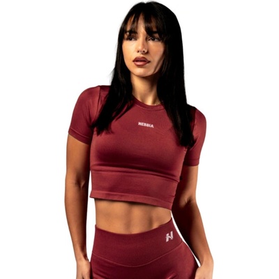 Seamless crop top s krátkým rukávem POWER 891 červený