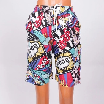 Image 1 of Шарени мъжки плувни шорти с картинки и надписи