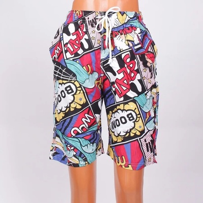 Шарени мъжки плувни шорти с картинки и надписи