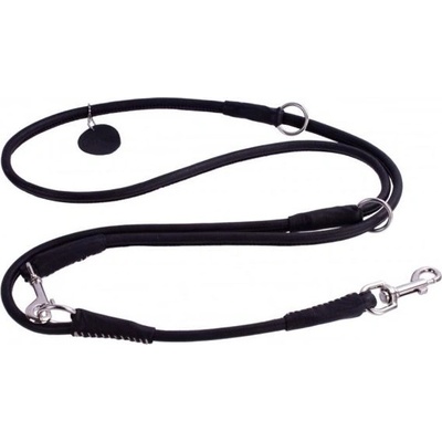 COLLAR Регулируемо кръгло кожено поводи Soft 125 - 183цм, 10мм - черно