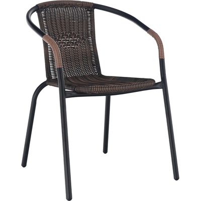 KONDELA Zahradní židle Doren hnědá/černá