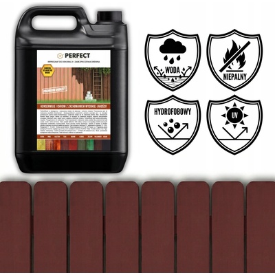 Impregnace na dřevo s barvou PERFECT WOOD 10 L MAHAGON 120 m2