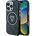 GUESS IML Metal Glitter 4G Circle Triangle MagSafe Case за iPhone 16 Pro - черен (3666339430085)
